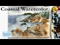 Watercolor Abstract Coastal painting for Beginners