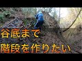 谷底まで階段を作りたい / キャンプサイト作り 【山開拓】#29