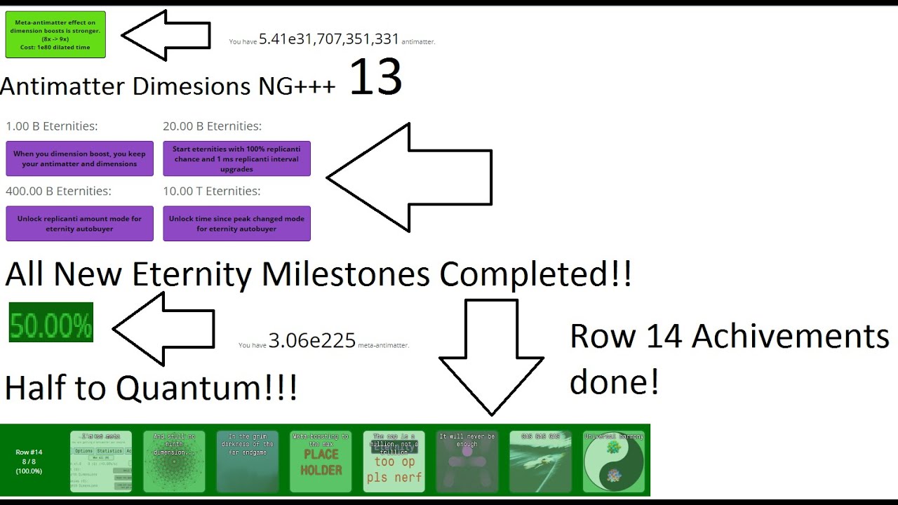 Antimatter Dimensions NG+++ Episode 13 - Third new dilation upgrade and almost half to quantum.