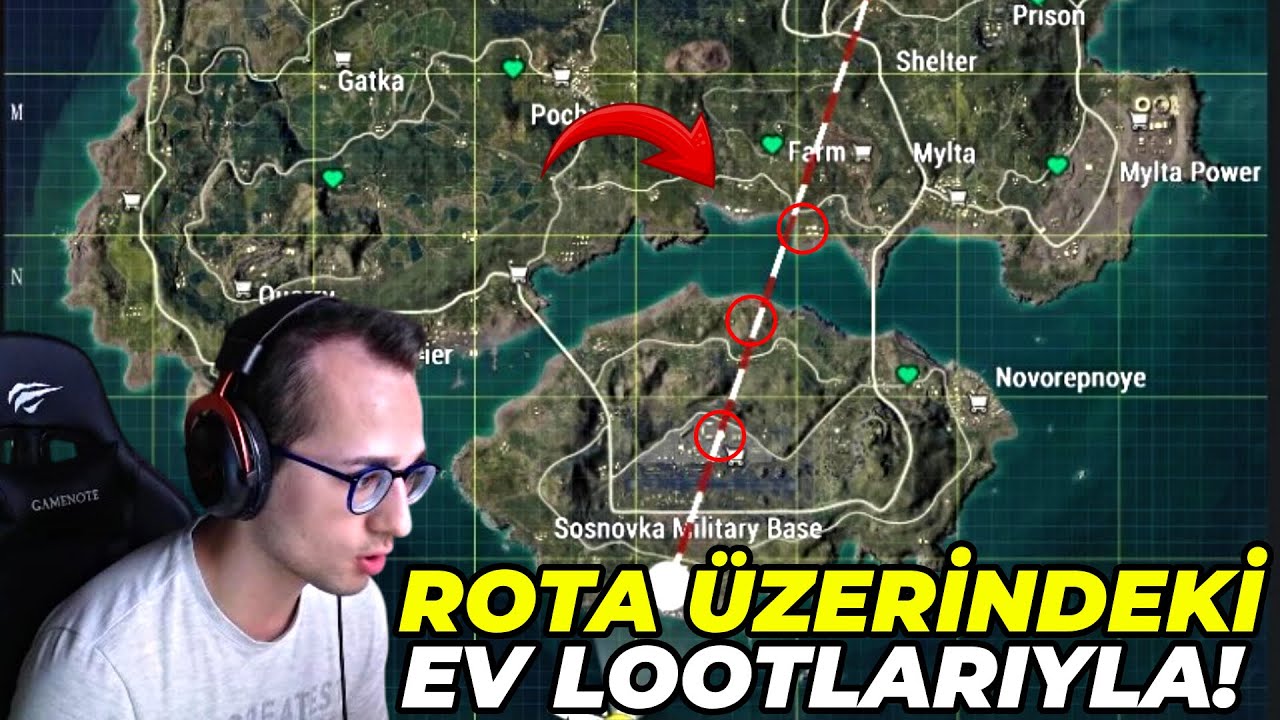 UÇAK ROTASININ ÜZERİNDEKİ EVLERİN LOOTLARIYLA WIN ALMAK ? PUBG MOBILE