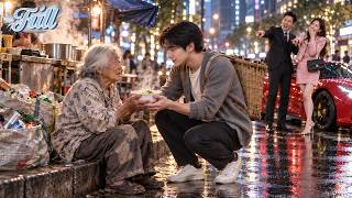 Everyone Mocked the Trash-Picking Old Woman—Only a Poor Man Helped Her!She Was a Hidden Billionaire!