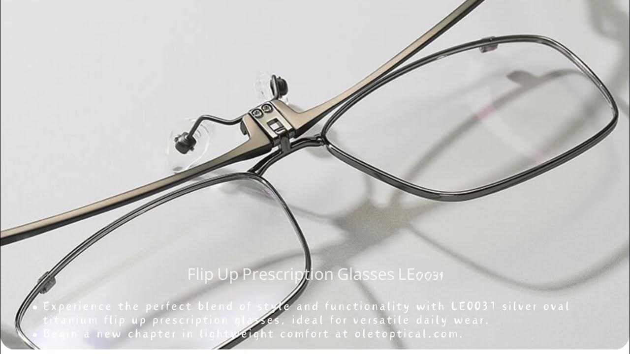 Flip Up Prescription Glasses | Stylish Titanium Oval Frames LE0031 ...