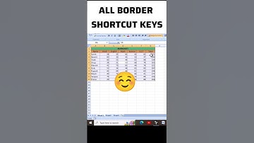 All Border Shortcut Keys ☺ Excel Tips And Tricks #excel #exceltipsandtricks #shortcutkeys #shorts