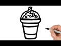 How to draw cup of drink  easy food drawing tutorial