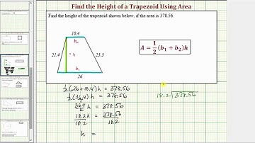 Ex: Find the Height of a Trapezoid Given Area