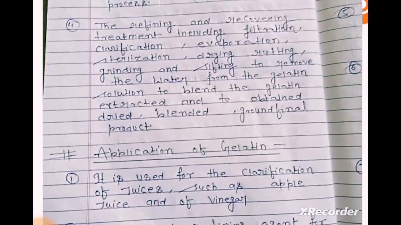 Chemical composition of gelatin , manufacturing process and application
