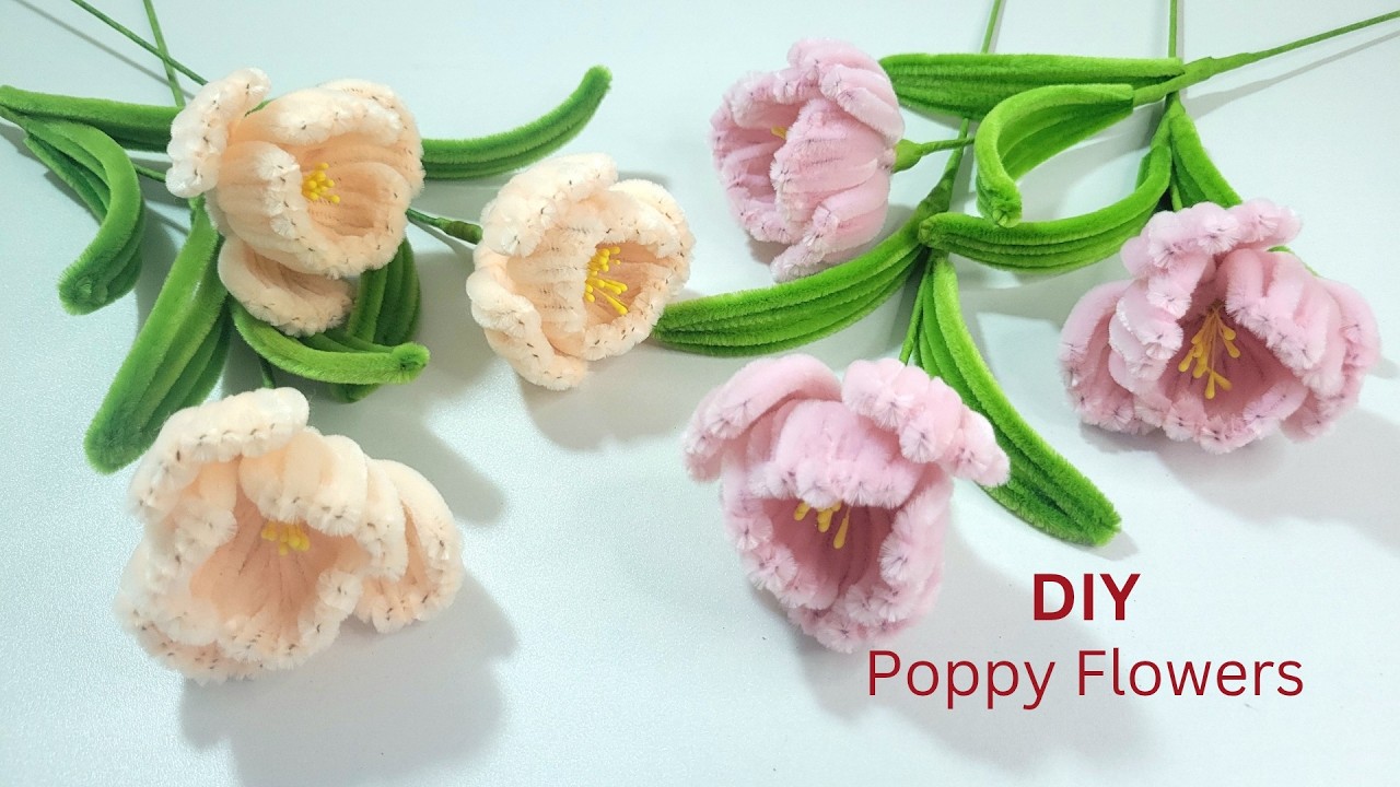 Enjoy Valentine's Day with Lovely Poppy Flowers | Chenille Wire Flowers by Handmade.