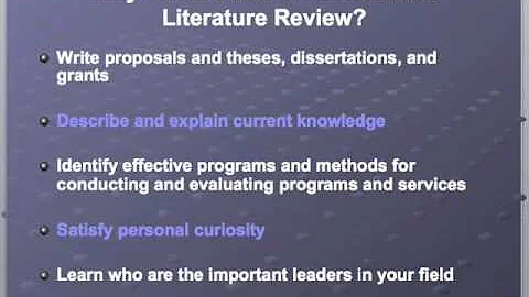 EDL689 - Reviewing the Literature:  Why? For Whom?...