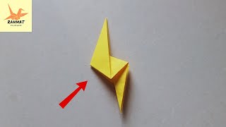 cara membuat petir dari kertas origami , cara membuat origami lightning