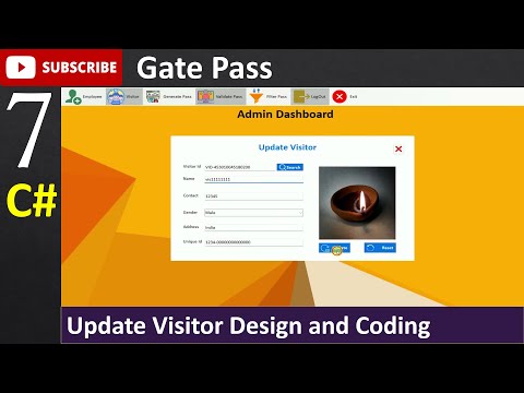7. Gate Pass in Csharp - Update Visitor Design and Coding (C#, Visual Studio, MsSQL Server)
