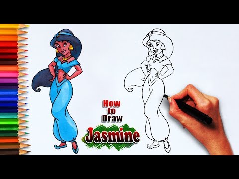 How To Draw Disney Princess Jasmine From Aladdin Easy Drawing Tutorials Learning For Arts Youtube