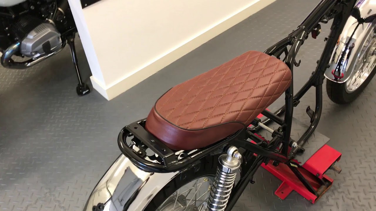 104 2 Brown Motorbike Seat For Scrambler Yard Build With Diamond Stitching Youtube