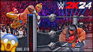 WWE 2K24 - Handicap Match | Rey Mysterio vs Bloodline |●Brutal Match PS5 Gameplay 4K