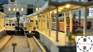 ＜Nゲージ＞583系 寝台特急『ゆうづる』ED75牽引 12系普通列車　Modellbahn Spur N Model Railroad Diorama 鉄道模型