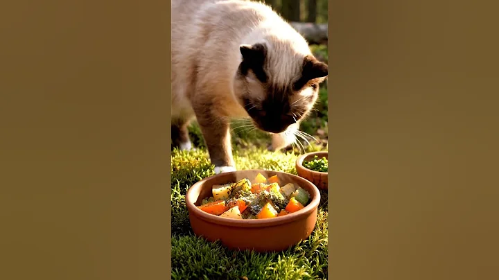 Watch the video about A Snowshoe Cat is Cooking Tabbouleh Salad