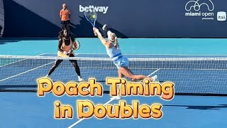 Poaching in Doubles: Timing and BH Volley Slow Motion #tennis #slowmotion #volley #doubles #backhand