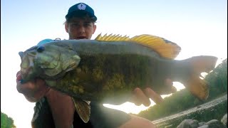 SMALLMOUTH BASS OF A LIFETIME  In A Shallow River!!!