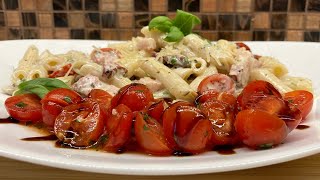 Easy and creamy ham and tomato pasta