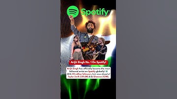 #ArijitSingh beats #TaylorSwift & #EdSheeran —Most followed artist on Spotify globally!