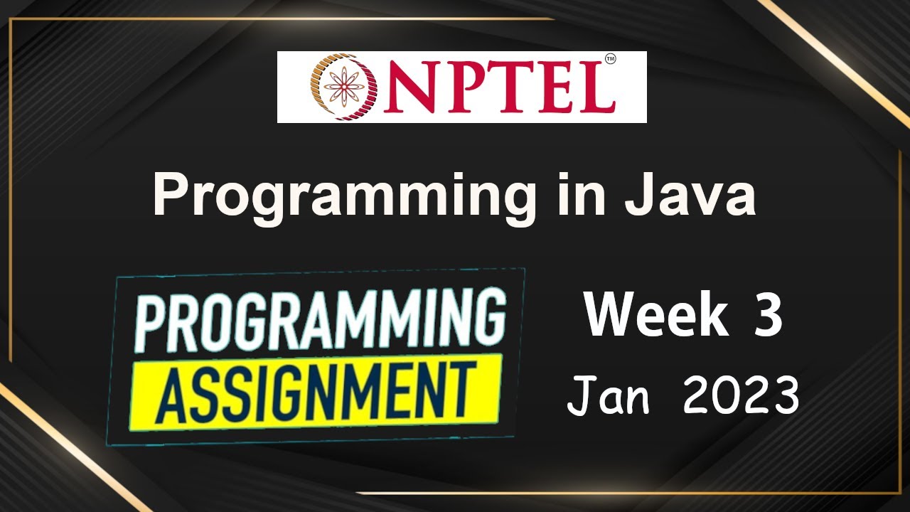 nptel java week 3 assignment answers