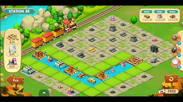 Train Town 3 match merge magic puzzle games level 83 - 87