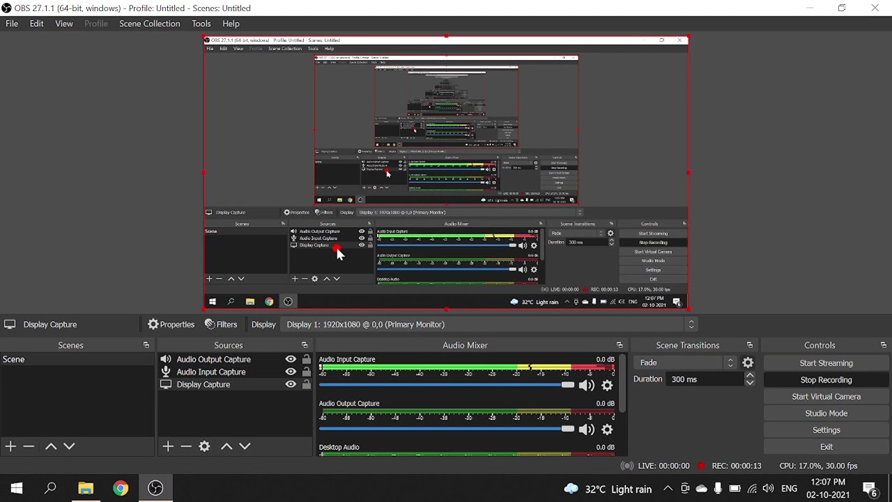 Hide Taskbar while recording using OBS Studio YouTube