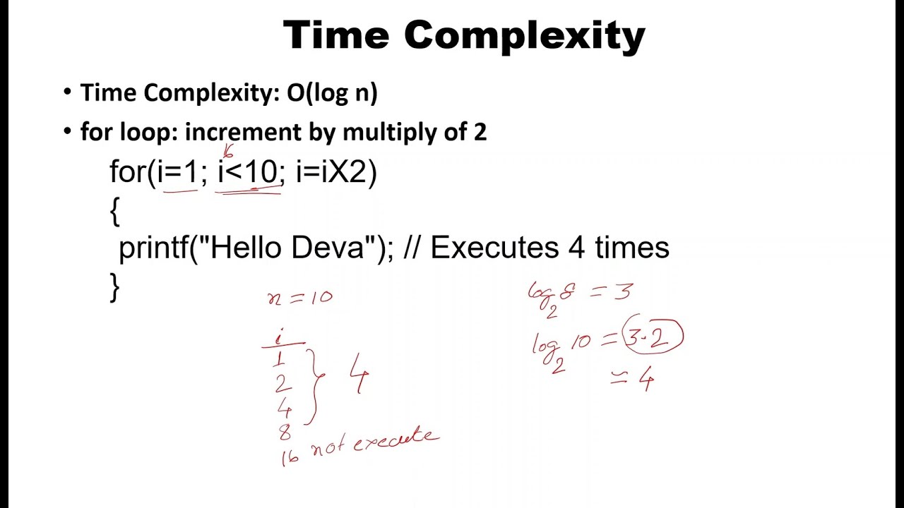 Ceiling Value for Logarithmic Complexity | For Loop Code Analyze & Time ...