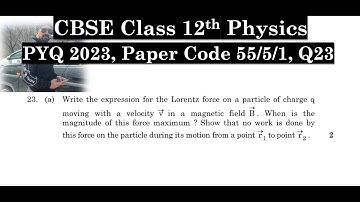 Class 12th Physics | Answer Key 2023 | CBSE Board | PYQ 2023 | Paper Code 55-5-1 | Set 1 | Q23