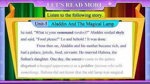 std 8th sem 2 extra unit 5 aladdin and the magical lamp
