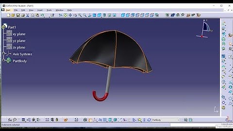 Catia Tutorial| Surface Modeling || Designing of an UMBRELLA for the  beginners