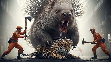Heroic Rescue Team Saves Mighty Jaguar from Porcupine