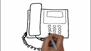 How to draw TELEPHONE || Landphone