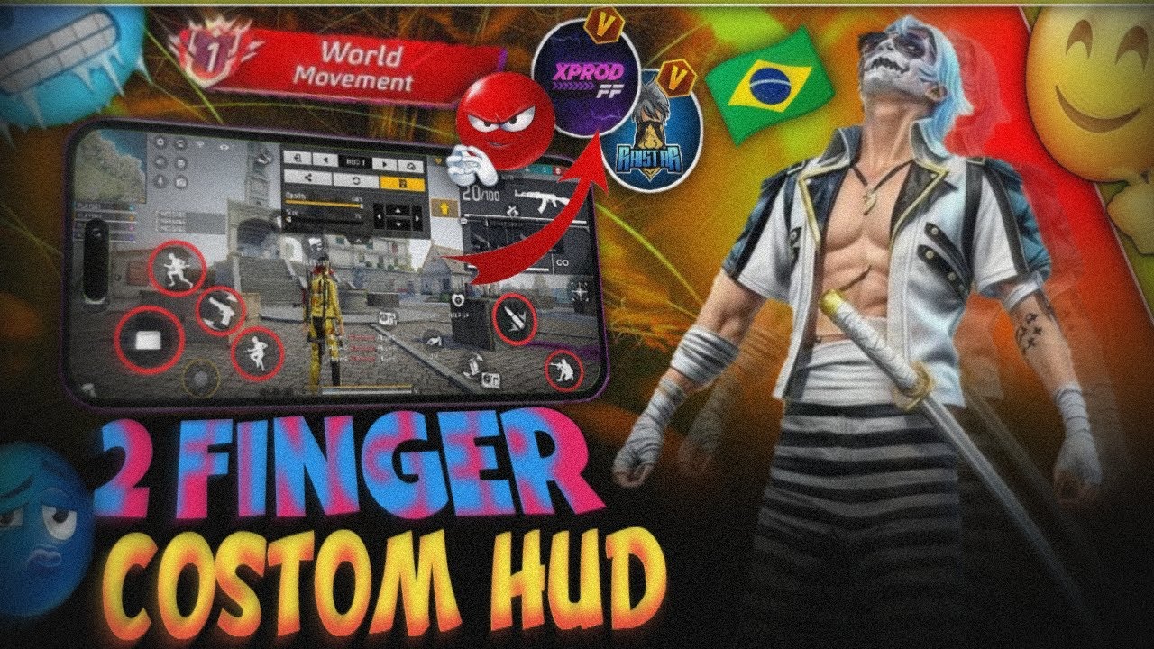 2 Finger Fastest Brazilian 🇧🇷 Costom Hud Code - Free Fire ⚡🔥| Top 3 Pro Custom HUD In 2025