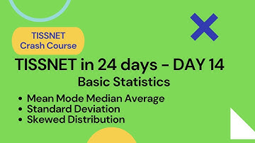 Statistics| Standard Deviation, Distribution, Mode, Mean, Median| TISSNET Crash Course Day 14| TISS