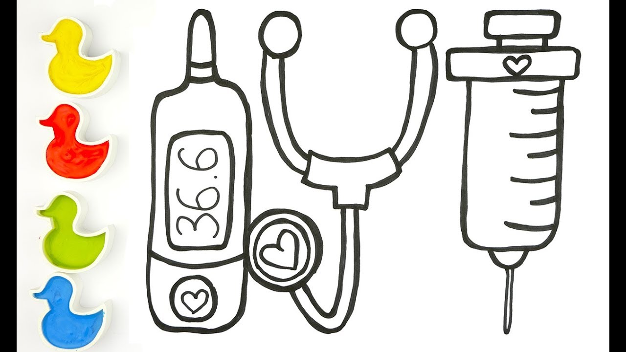 GLITTER DOCTOR SET COLORING & DRAWING FOR KIDS YELLOW DUCK 