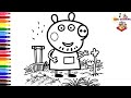 Peppa Pig With Garden Drawing, Painting And Coloring For Kids Toddlers_Child Art @PeppaPigOfficial