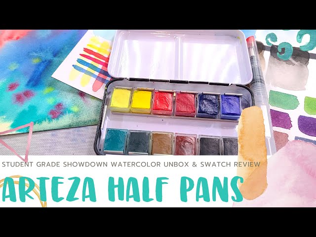 Arteza Metallic Watercolor Paint, Half-Pans - Set of 24