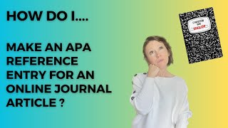 How do I cite an online journal in APA format