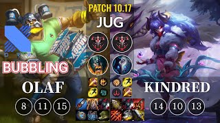 DRX Bubbling Olaf vs Kindred Jungle - KR Patch 10.17