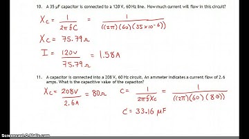Capacitance & Capacitive Reactance Questions Part 2