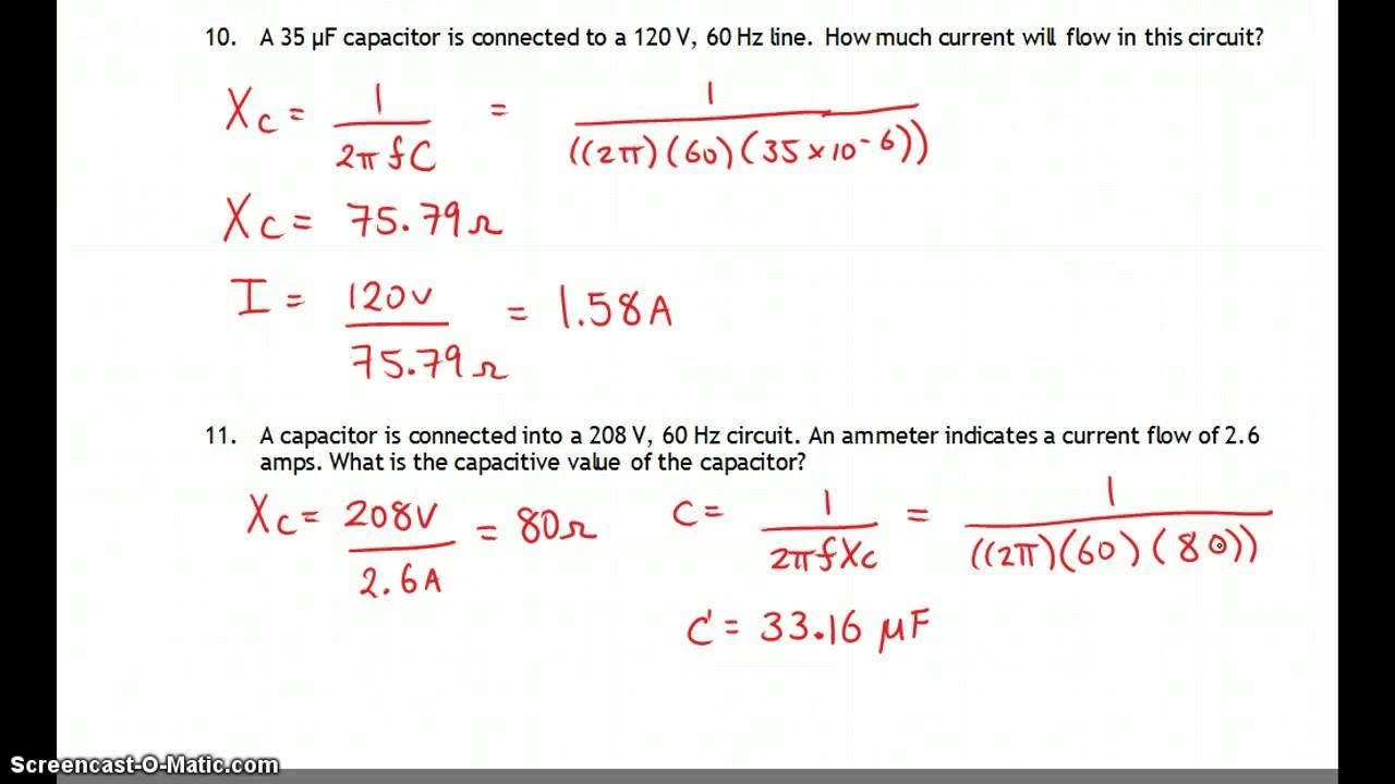 Capacitance & Capacitive Reactance Questions Part 2 - YouTube