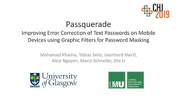 ACM CHI 2019 Passquerade Improving Passwords by using Graphic Filters for Password Masking
