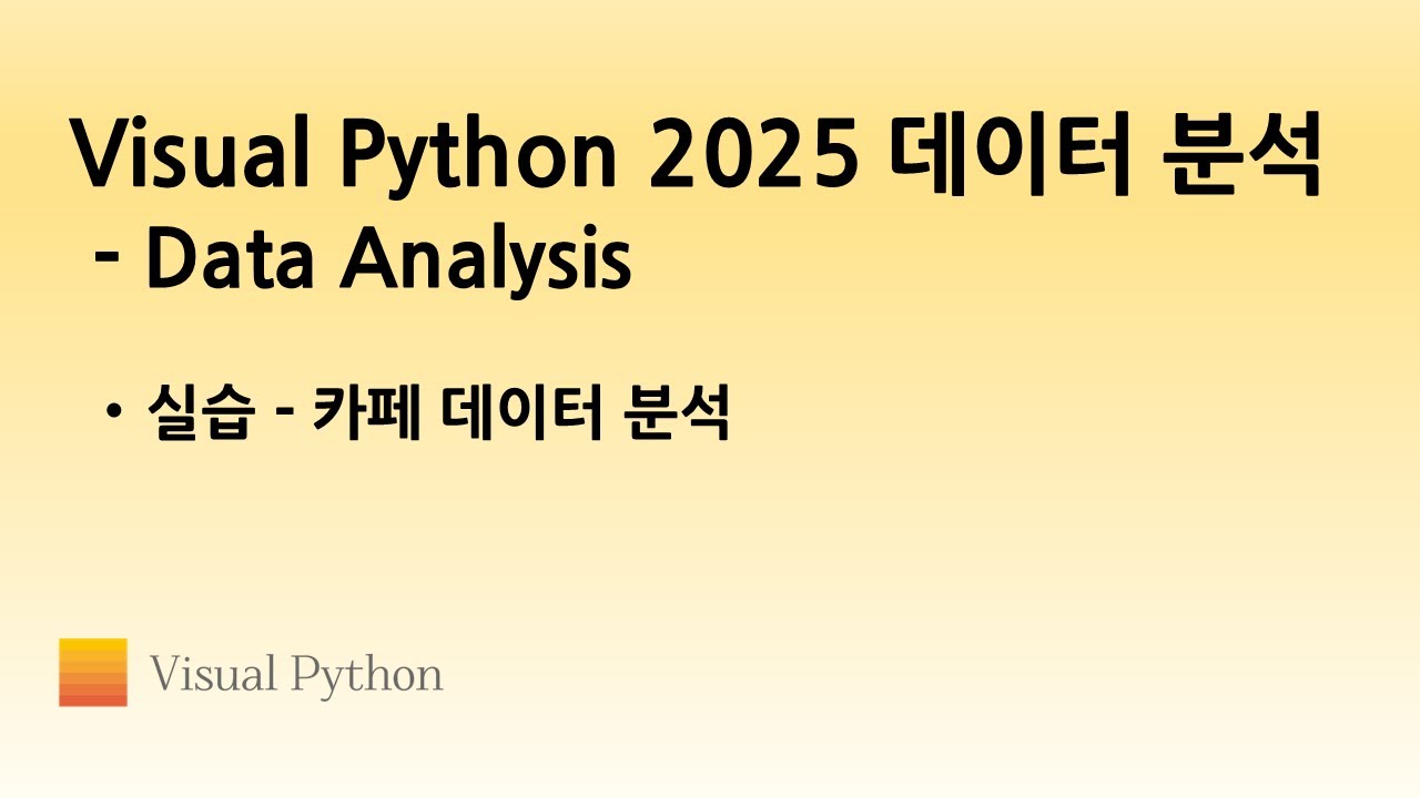 [Visual Python 2025 Data Analysis] #13. 실습 - 카페 데이터 분석 | 비주얼 파이썬 - YouTube