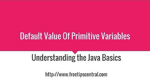 Default Values of Primitives In Java Video