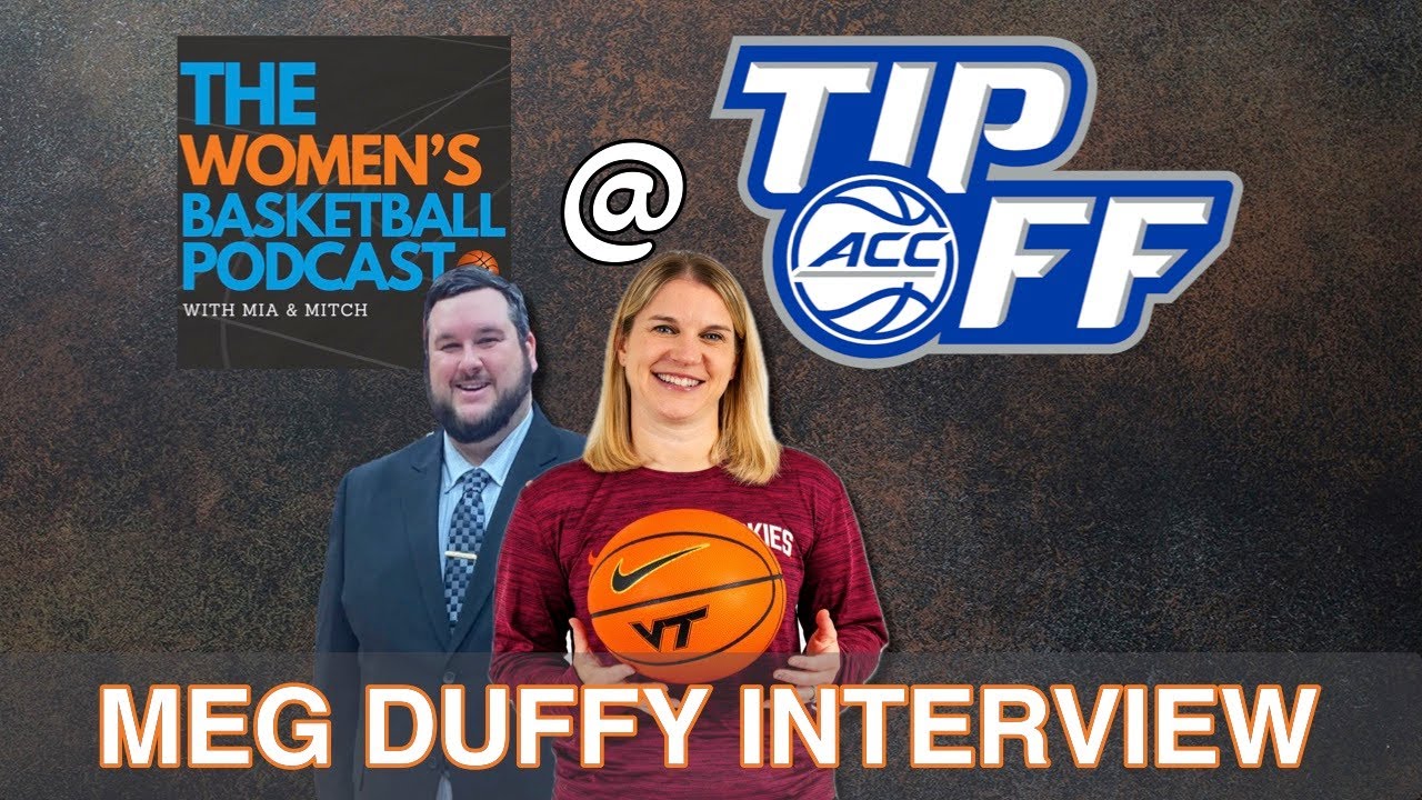 Тренер женской баскетбольной команды Virginia Tech Мег Даффи в прямом эфире с матча ACC 25