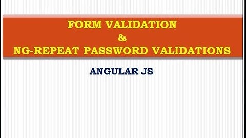 ng - Pattern PASSWORD VALIDATION || ANGULAR JS