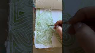 Shimmery Green Hearts Watercolor Zen Tangle #painting #watercolor #relaxing