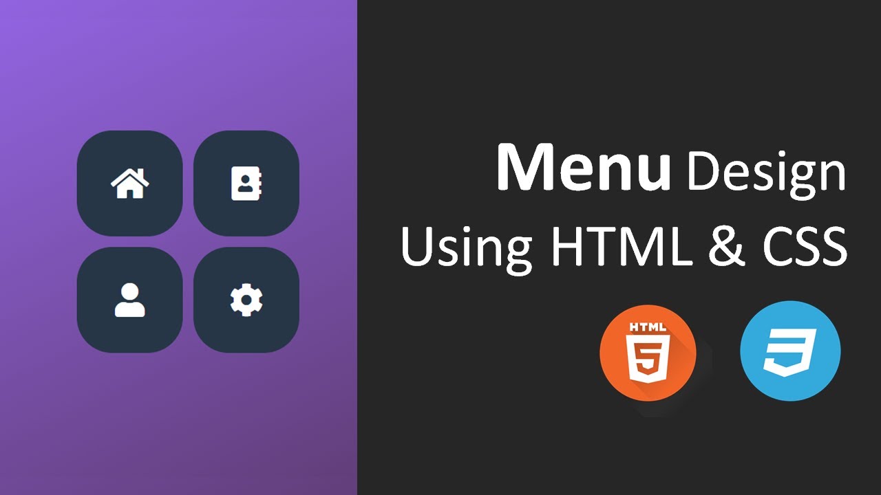 Menu Design using HTML and CSS | Tile Menu using HTML and CSS