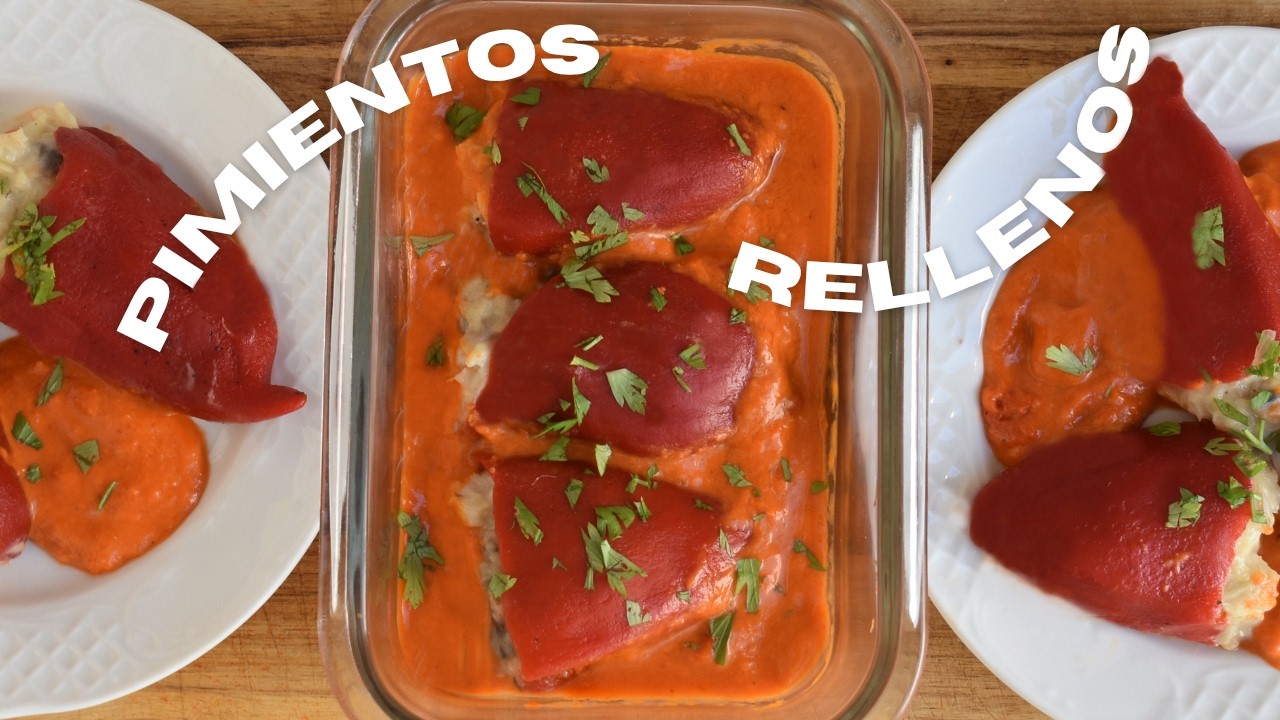 Pimientos rellenos de bacalao y setas | Receta fácil y diferente🌶️