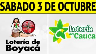 Resultados Lotería de BOYACÁ y CAUCA Sábado 3 de Octubre de 2020 | PREMIO MAYOR 